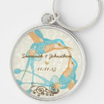 Hummingbird Kiss Vintage Lovebird Weddings Key Chains