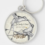 Hummingbird Kiss Vintage Lovebird Weddings Keychains