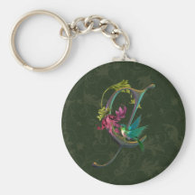 Hummingbird Monogram C Key Chains
