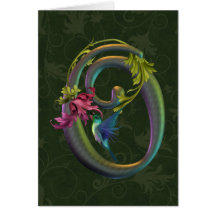 Hummingbird Monogram O Cards