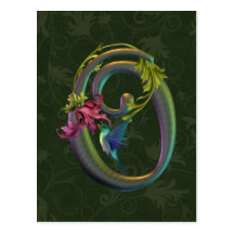 Hummingbird Monogram O Postcards