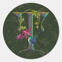 Hummingbird Monogram T Sticker