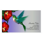 Hummingbird Red Hibiscus Teal Blue Purple Business Cards