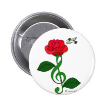 Hummingbird Rose Clef Pin