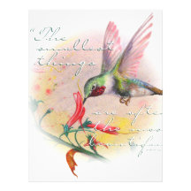 Hummingbird - Small things are the most beautiful. Letterhead Design