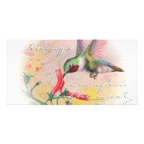 Hummingbird - Small things are the most beautiful. Customized Photo Card
