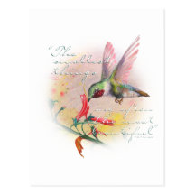 Hummingbird - Small things are the most beautiful. Post Cards