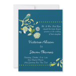 Hummingbird Wedding Invitation (Blue)