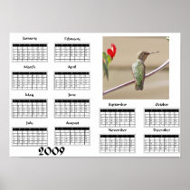 Hummingbird with flower - 2009 Calendar Posters