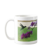Hummingbird with Orchid Mugs