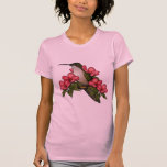 Hummingbird With Pink Flowers: Nature Art Shirt