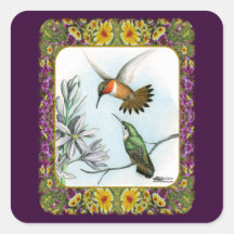 Hummingbirds and Flowers #2 Stickers
