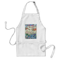 Hummingbirds and flowers stained glass WOW Apron