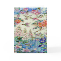 Hummingbirds and flowers stained glass WOW Greeting Cards