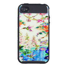 Hummingbirds and Pink Flowers iPhone 4 case WOW