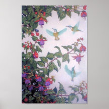 Hummingbirds in Spring Posters