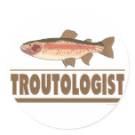 Humorous Trout Round Stickers