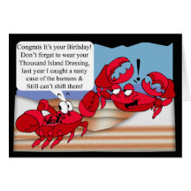 Humour Birthday Card with two crabs