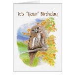 Humour,  Cute Owl "Give a Hoot"  Birthday Card