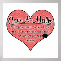 Humour de chien d'empreintes de pattes de Cav-UN-M Affiche