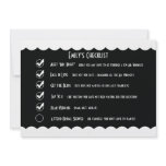 Humourous Bridal Shower Invitation, Funny Checklis