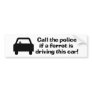 Humourous Bumper Sticker - Ferret Driving