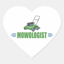 Humourous Lawn Mowing Heart Stickers