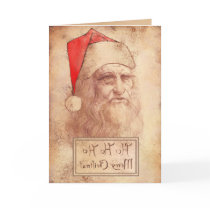 Humourous Leonardo as Santa Card