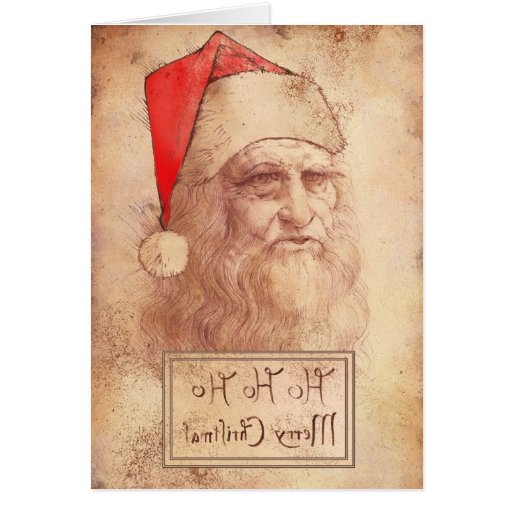 Humourous Leonardo as Santa Card