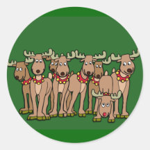 Humourous Reindeer Cards or Stickers