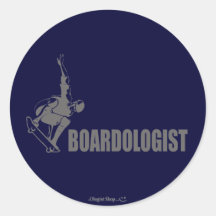 Humourous Skateboarding Round Sticker