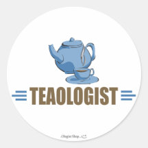 Humourous Tea Round Stickers