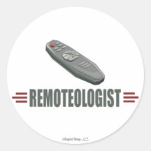 Humourous Television Remote Control Round Stickers