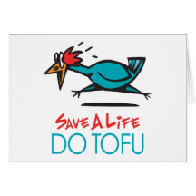Humourous Tofu Design Greeting Cards
