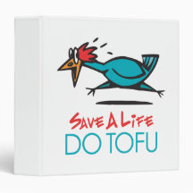 Humourous Tofu Design Vinyl Binders