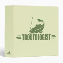 Humourous Trout Fishing 3 Ring Binders