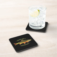 Humourous Trout Fishing Drink Coaster