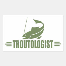 Humourous Trout Fishing Rectangular Sticker