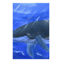 Humpback whale marine art Gunilla Wachtel Stationery Design