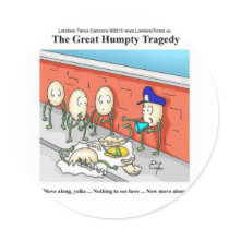 Humpty Dumpty Police Investigation Funny Gifts Round Sticker