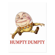 HUMPTY DUMPTY SAT ON A WALL - NURSERY RHYME POST CARDS