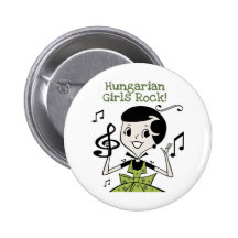 Hungarian Girls Rock Pinback Buttons