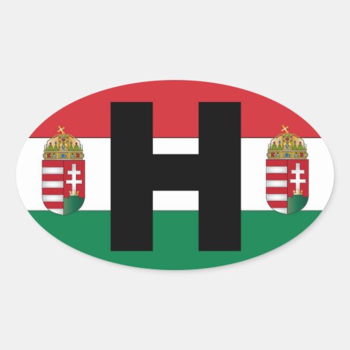 Hungary Flag Oval Oval Sticker