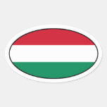 Hungary Flag Oval Sticker