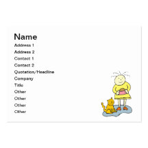 Hungry cat cartoon business card