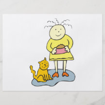 Hungry cat cartoon flyer