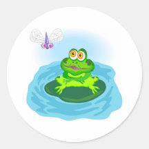 Hungry Frog Round Stickers