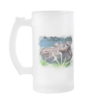 Hungry Hippo Frosted Beer Mug