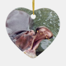 Hungry Hippo Mouth Photo Christmas Tree Ornaments