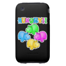Hungry Hippopotamuses  Design Tough iPhone 3 Case